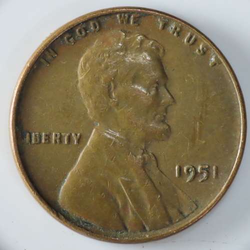 USA , 1951 Lincoln Cent, Wheat Penny , Philadelphia Mint