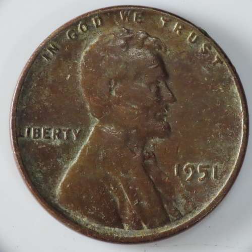 USA , 1951 Lincoln Cent, Wheat Penny , Philadelphia Mint