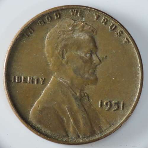 USA , 1951 Lincoln Cent, Wheat Penny , Philadelphia Mint