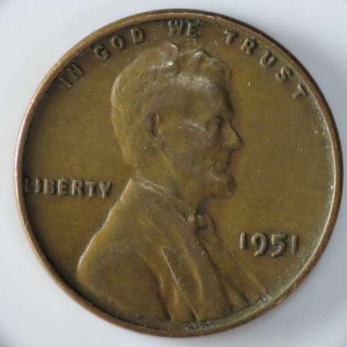 USA , 1951 Lincoln Cent, Wheat Penny , Philadelphia Mint