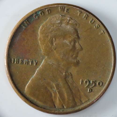 USA , 1950 D Lincoln Cent, Wheat Penny , Denver Mint
