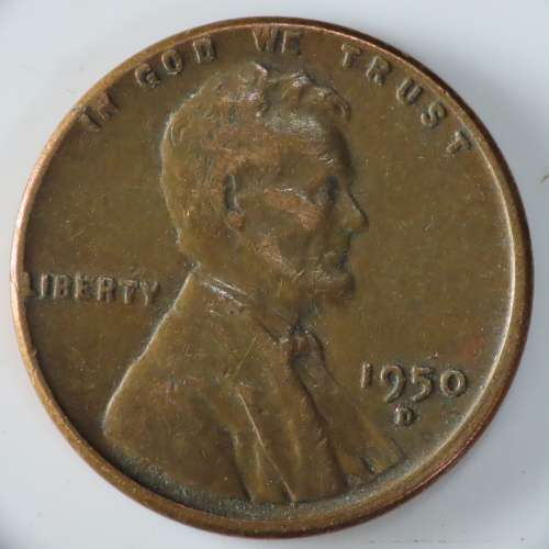 USA , 1950 D Lincoln Cent, Wheat Penny , Denver Mint
