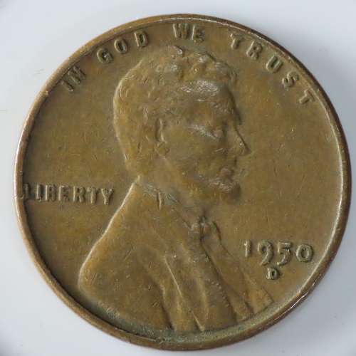 USA , 1950 D Lincoln Cent, Wheat Penny , Denver Mint