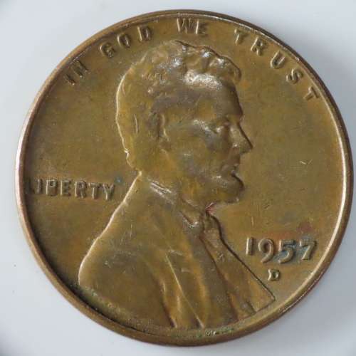 USA , 1957 D Lincoln Cent, Wheat Penny , Denver Mint