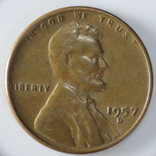 USA , 1957 D Lincoln Cent, Wheat Penny , Denver Mint