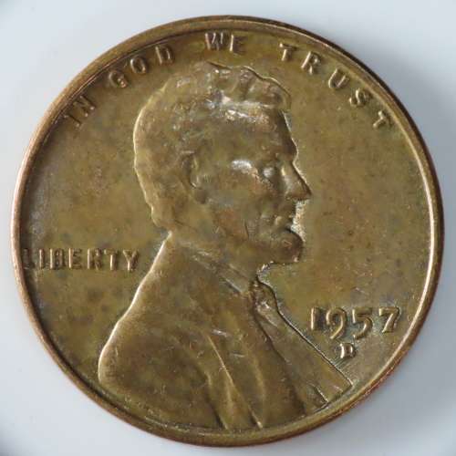 USA , 1957 D Lincoln Cent, Wheat Penny , Denver Mint