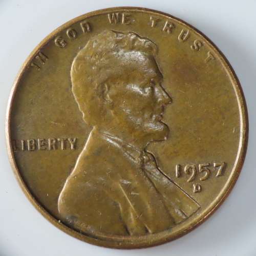 USA , 1957 D Lincoln Cent, Wheat Penny , Denver Mint