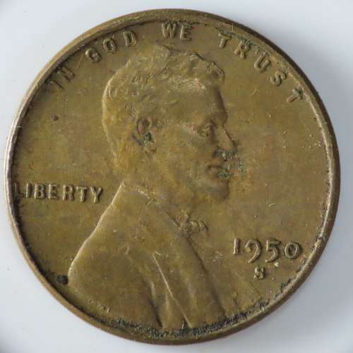 USA , 1950 S Lincoln Cent, Wheat Penny , San Francisco Mint