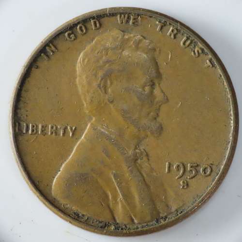 USA , 1950 S Lincoln Cent, Wheat Penny , San Francisco Mint