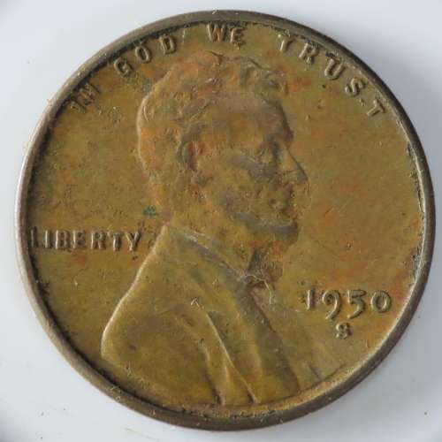 USA , 1950 S Lincoln Cent, Wheat Penny , San Francisco Mint