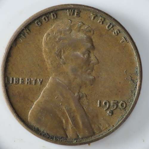 USA , 1950 S Lincoln Cent, Wheat Penny , San Francisco Mint