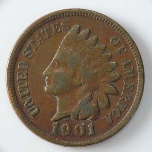 USA , 1901 Indian Head Cent, Indian Head Penny
