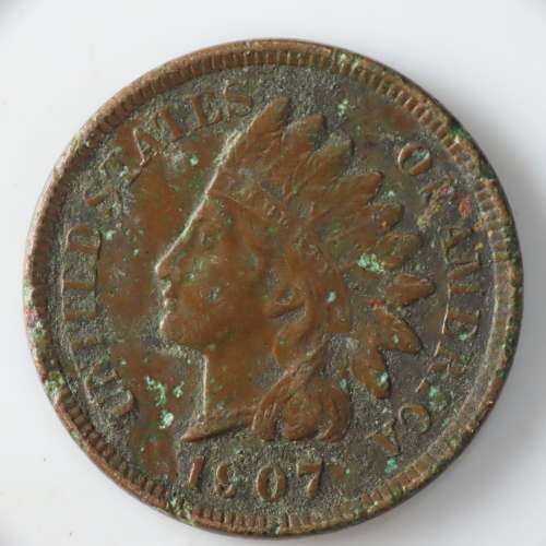 USA , 1907 Indian Head Cent, Indian Head Penny