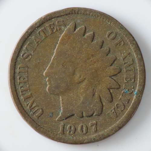 USA , 1907 Indian Head Cent, Indian Head Penny