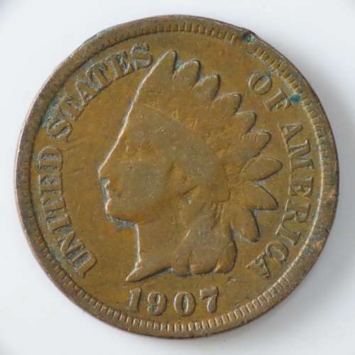 USA , 1907 Indian Head Cent, Indian Head Penny