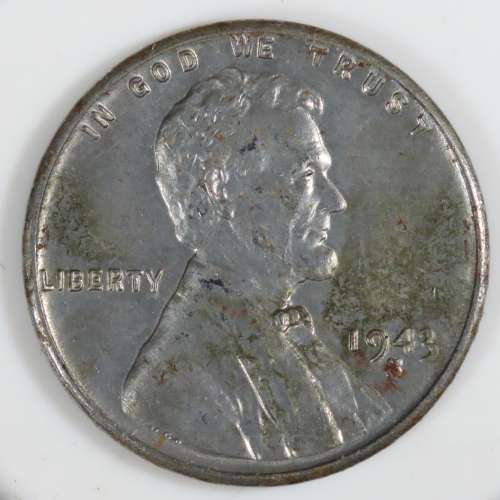 USA , 1943 S Lincoln Cent, Steel Wheat Penny , San Francisco Mint, WWII