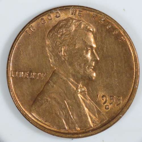 USA , 1953 D Lincoln Cent, BU Wheat Penny , Danver Mint, Uncirculated Gem Red