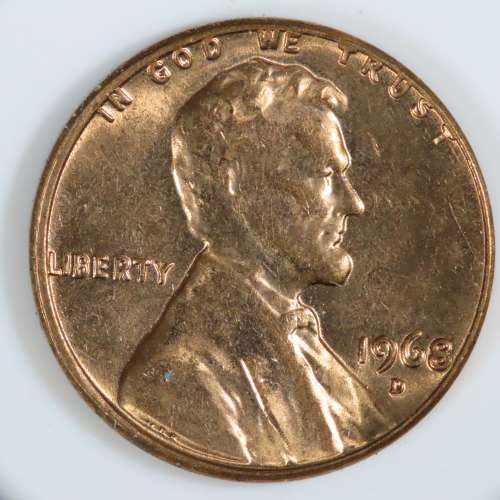 USA , 1968 D Lincoln Cent, BU Memorial Penny , Denver Mint, Uncirculated Gem Red