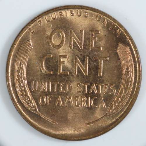 USA , 1942 Lincoln Cent, BU Wheat Penny , Philadelphia Mint, Uncirculated Gem Red