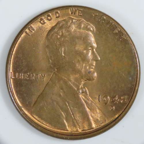USA , 1948 D Lincoln Cent, BU Wheat Penny , Denver Mint, Uncirculated Gem Red