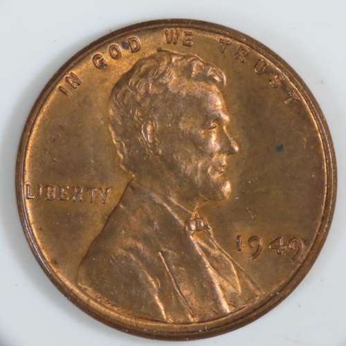 USA , 1949 Lincoln Cent, BU Wheat Penny , Philadelphia Mint, Uncirculated Gem Red