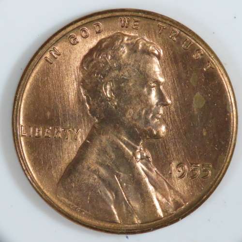 USA , 1955 Lincoln Cent, BU Wheat Penny , Philadelphia Mint, Uncirculated Gem Red