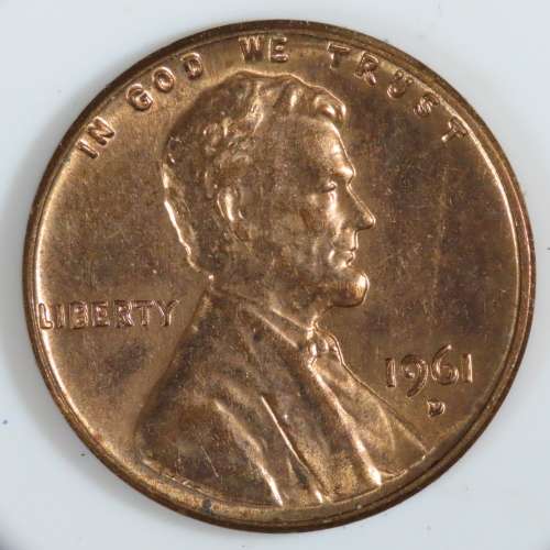 USA , 1961 D Lincoln Cent, BU Memorial Penny , Denver Mint, Uncirculated Gem Red