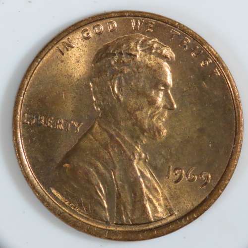 USA , 1969 Lincoln Cent, BU Memorial Penny , Philadelphia Mint, Uncirculated Gem Red