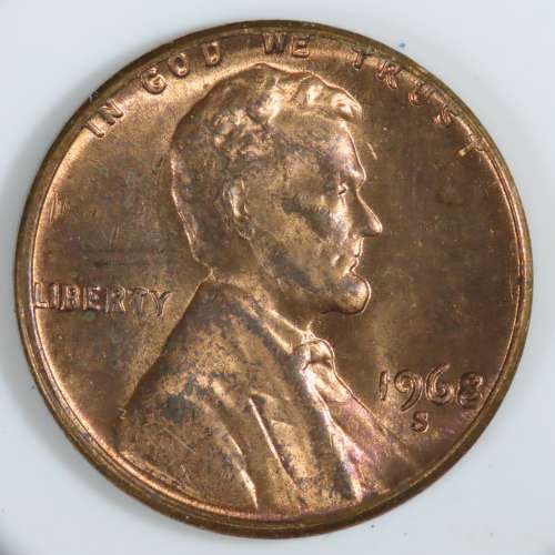 USA , 1968 S Lincoln Cent, BU Memorial Penny , San Francisco Mint, Uncirculated Gem Red