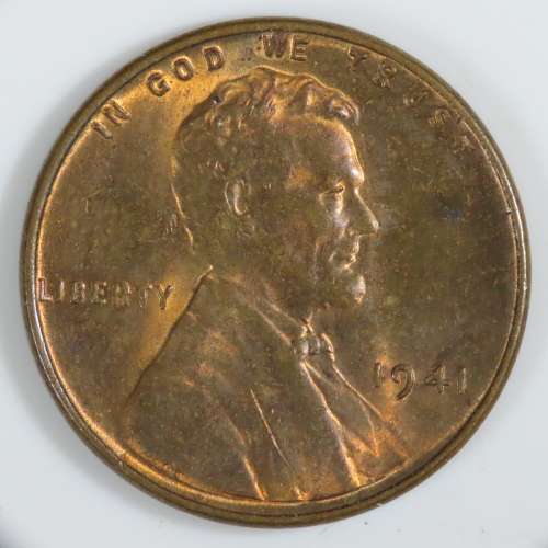 USA , 1941 Lincoln Cent, BU Wheat Penny , Philadelphia Mint, Uncirculated Gem Red