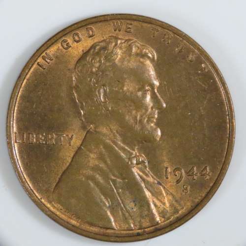 USA , 1944 S Lincoln Cent, BU Wheat Penny , San Francisco Mint, Uncirculated Gem Red