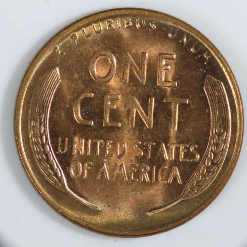 USA , 1954 D Lincoln Cent, BU Wheat Penny , Denver Mint, Uncirculated Gem Red