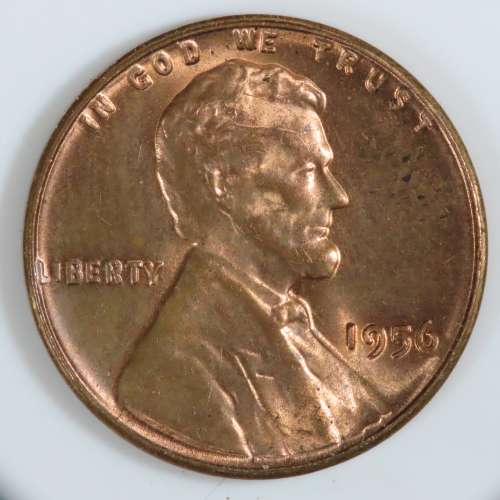 USA , 1956 Lincoln Cent, BU Wheat Penny , Philadelphia Mint, Uncirculated Gem Red