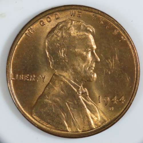 USA , 1944 D Lincoln Cent, BU Wheat Penny , Denver Mint, Uncirculated Gem Red
