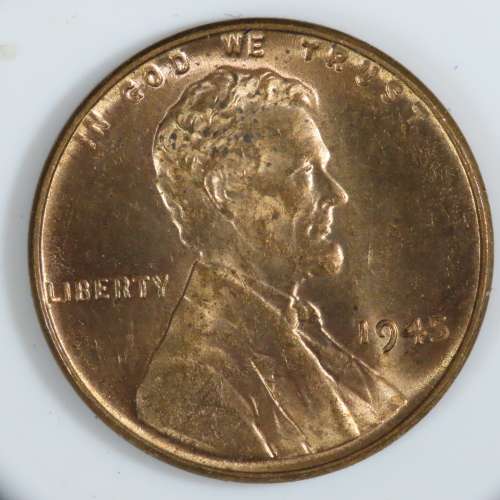USA , 1945 Lincoln Cent, BU Wheat Penny , Philadelphia Mint, Uncirculated Gem Red