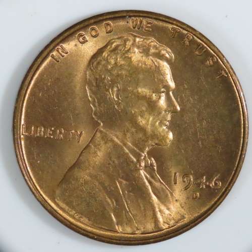 USA , 1946 D Lincoln Cent, BU Wheat Penny , Denver Mint, Uncirculated Gem Red