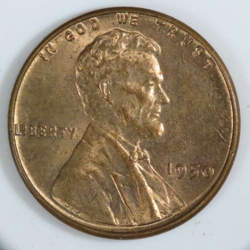 USA , 1950 Lincoln Cent, BU Wheat Penny , Philadelphia Mint, Uncirculated Gem Red