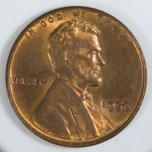 USA , 1956 Lincoln Cent, BU Wheat Penny , Philadelphia Mint, Uncirculated Gem Red