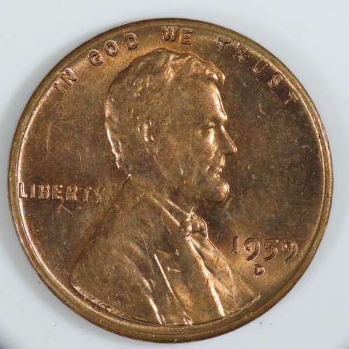 USA , 1959 D Lincoln Cent, BU Memorial Penny , Denver Mint, Uncirculated Gem Red