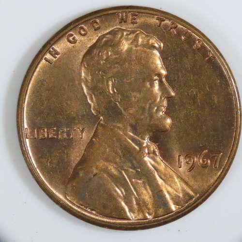 USA , 1967 Lincoln Cent, BU Memorial Penny , Philadelphia Mint, Uncirculated Gem Red