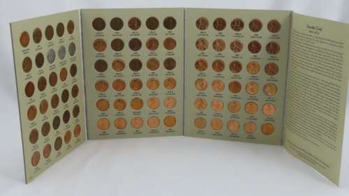 High Grade Complete Lincoln Cent PDS Set 1941 to 1974, 90 Coins Uncirculated Gem Red in Folder