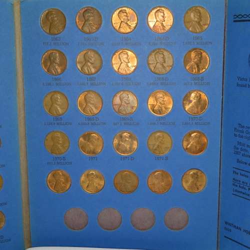 Complete Lincoln Cent PDS Set 1941 to 1973, 84 Coins in Folder