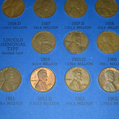 Complete Lincoln Cent PDS Set 1941 to 1973, 84 Coins in Folder