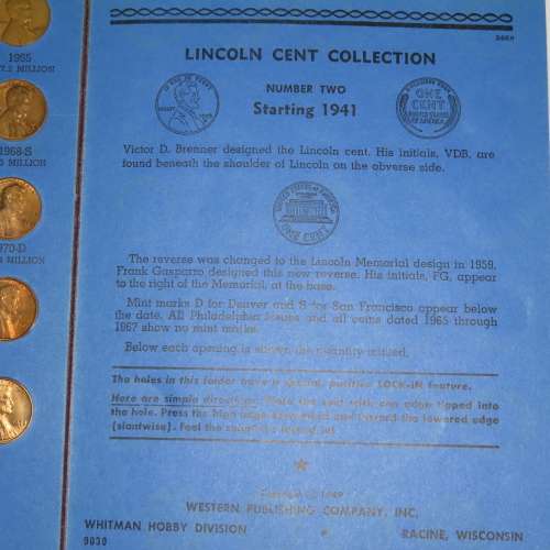 Complete Lincoln Cent PDS Set 1941 to 1973, 84 Coins in Folder