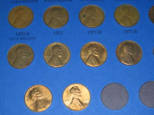 Complete Lincoln Cent PDS Set 1941 to 1974, 86 Coins in Folder