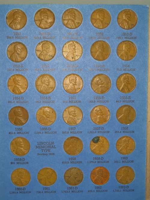 Complete Lincoln Cent PDS Set 1941 to 1973, 84 Coins in Folder