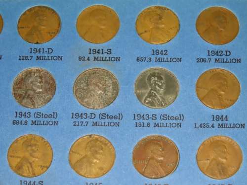 Complete Lincoln Cent PDS Set 1941 to 1973, 84 Coins in Folder