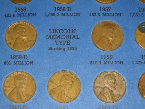 Complete Lincoln Cent PDS Set 1941 to 1973, 84 Coins in Folder