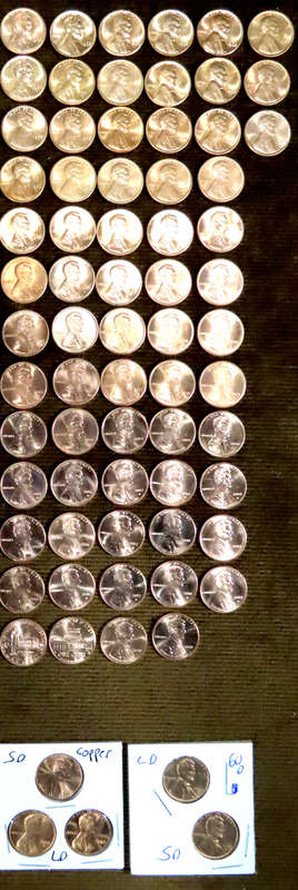 Complete Lincoln Memorial Cent PDS Set 1959 to 2022, 144 Coins including 1960 1982 and 2009Varieties