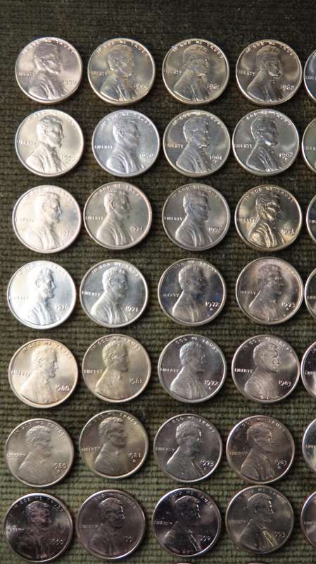 Complete Lincoln Memorial Cent PDS Set 1959 to 2022, 144 Coins including 1960 1982 and 2009Varieties